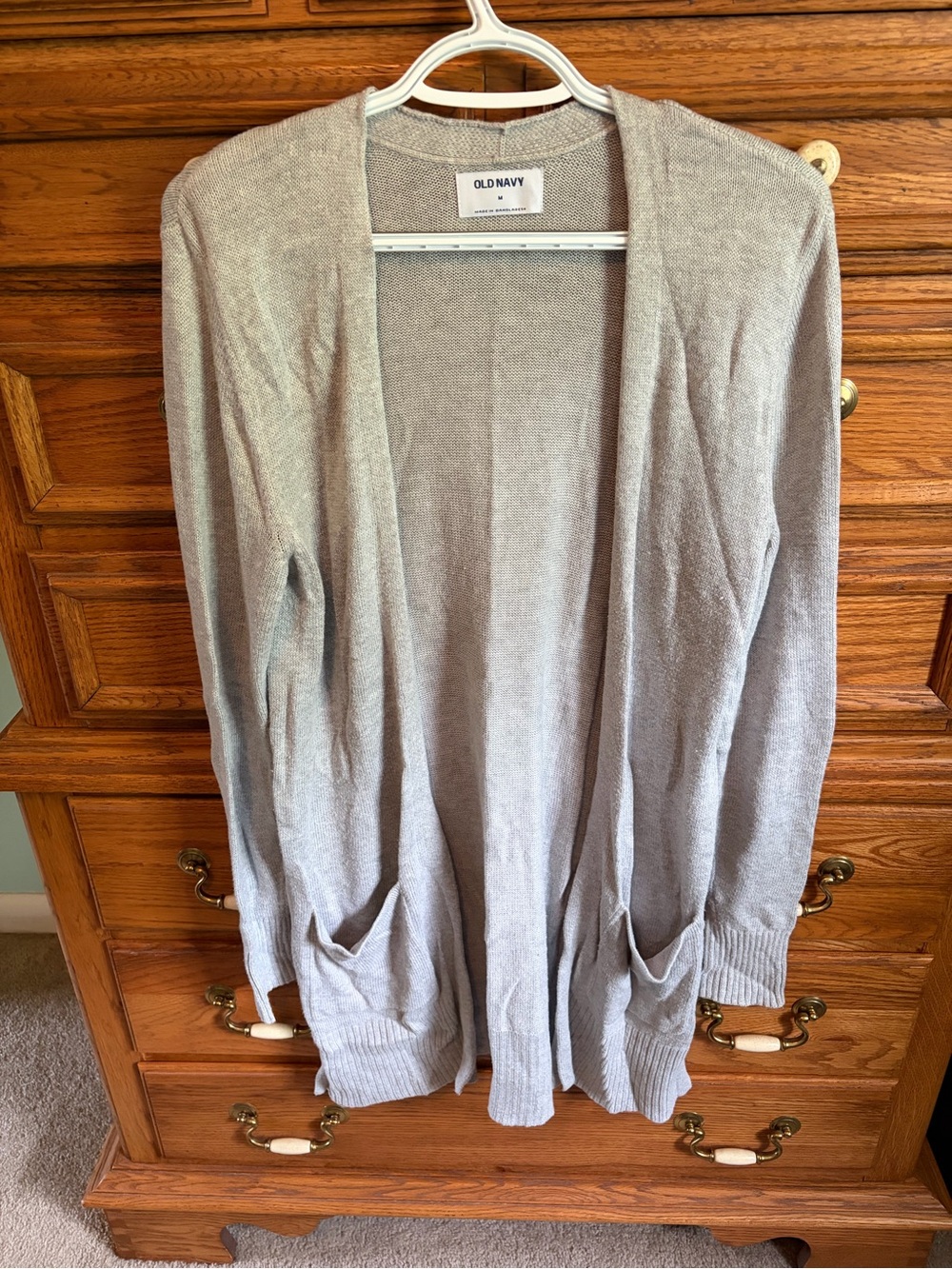 Old Navy Light Gray Open-Front Women's Cardigan with Pockets